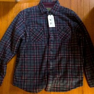 Mens plaid fleece jacket L